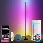 Ytdrgb Rgbw Corner Floor Lamp, Alexa Compatible, Music Sync, 57" Tall. Fixed Price $85.73.