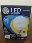 Ge Led G25 Soft White Frosted Globe 6.5 Watts 60w Replacement V16. Fixed Price $10.39.