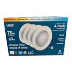 Feit Electric Led 75w Replacement, Dimmable, 4-pack -. Fixed Price $26.99.