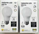 2 X Ikea Tradfri Led Bulb E26 806 Lumen Smart Wireless Dimmable/warm White Globe. Fixed Price $27.59.