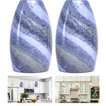 Go&so Ocean-blue Gradient Glass Art Lamp Shade -2 Pack Hand-blown Fluid Flow Tex. Fixed Price $111.13.