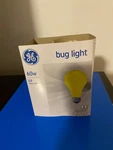 New Ge 60 Watt 2 Pack A19 Bug Light. Fixed Price $10.99.