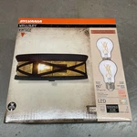 Sylvania Wellesley Vintage 11" Ceiling Light Black Metal Seeded Glass Led. Fixed Price $39.99.