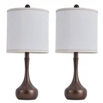 Helijia 23" Farmhouse Table Lamp Set Of 2, Brown Metal Modern 23",. Fixed Price $73.99.