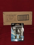 6-2 Packs (12 Bulbs) Feit Electric Petite Chandelier Clear Flame Tip E12 7 Watts. Fixed Price $10.99.