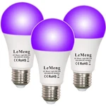 Lemeng Led Black Lights Bulb 9w Blacklight A19(75watt Equivalent), E26 Medium.... Fixed Price $16.91.