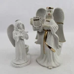 Bloom Rite White Ceramic Angel Planter And Flintlock Taper Candle Holder. Fixed Price $20.20.