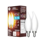 Ge Relax Led Light Bulbs, Candle Lights, 60 Watts, Soft White Frosted. Fixed Price $14.00.