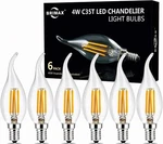 Brimax Dimmable E12 Led Candle Light Bulbs 4w C35t 2700k Chandelier 6 Pack. Fixed Price $17.99.