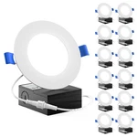 Sunco 12 Pack 4 Inch Led Recessed Lights, Slim Canless Ceiling Lighting, 650 .... Fixed Price $81.73.
