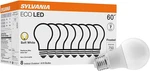Sylvania Eco Led Light Bulb, A19 60w Equivalent, Efficient 9w, 8 Pack (40821). Fixed Price $15.35.