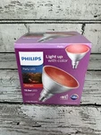 Red Led Philips 13.5 Watt Indoor/outdoor Par38 Light Bulb. Fixed Price $8.95.