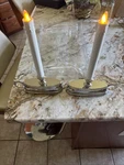 Luminara 2 Colonial Flameless Window Candles Silver Base Led Flicker Timer 12. Fixed Price $49.99.