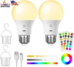 Led Rechargeable Light Bulbs With Remote Touch Dimmable, E26 Battery Operated. Fixed Price $27.97.
