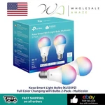 Kasa Smart Light Bulbs (kl125p2) Full Color Changing Wifi 2pack Multicolor. Fixed Price $20.99.
