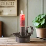 Primitive Colonial Electric Cottage Chamberstick Candelabra Bulb. Fixed Price $49.00.