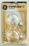 2 New Ge G16 1/2 Globe Bulbs Crystal Clear Sealed Decorative 91840 40w Htf Nos. Fixed Price $21.00.