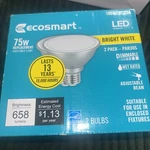 Ecosmart 1006250704 Par30s 75w Led Adjustable Beam Bulbs 2 Pack New Ob. Fixed Price $15.49.