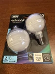 New Feit 2-pk Enhance 40w G16.5 Led Bulbs Dimmable 5000k E12 Candelabra 90+ Cri. Fixed Price $11.11.