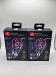 Globe Smart Led Edison Bulb St19 Wifi Color Changing Rgb E26 App Control 2-pack. Fixed Price $19.99.