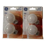 4 Ge 40w Soft White G16 1/2 Globe Shape Decorative A15 Light Bulbs E26 Screw 2pk. Fixed Price $18.99.