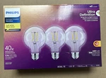 Philips Led Filament Bulb Clear 40w G25 E26 (3pk). Fixed Price $20.99.