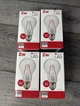 (lot Of 4) Utilitech 2-watt Led (25-watt Eq) A19 Red Light Bulb Non-dimmable. Fixed Price $11.38.