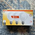 Sylvania 40 Watt Soft White Light Bulb Globe G25 1500 Hrs 3-pack Dimmable 260lu. Fixed Price $13.87.
