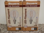 Bulbrite 776706 - Led2g16/27k/fil/3 Globe Style Antique Filament Led Light 2 Pk. Fixed Price $15.99.