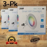 Feit Smart Wi-fi Enabled Led Recessed Downlights, 5-6 Inch, Voice Control, 3-pk. Fixed Price $44.00.