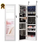Mirror Jewelry Cabinet 47" Wall Door Mount Lockable Organizer W Led Lights. Fixed Price $92.11.