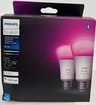 Philips Hue 563361 White And Color Ambiance A19 Bluetooth 75w 2-pack-free S/h. Fixed Price $87.98.