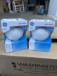 (lot Of 2) Ge 60-watt Soft White Frosted G40 Globe Light - 5-inch Diameter. Fixed Price $9.99.