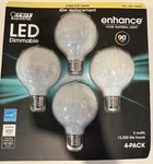 Feit Electric Light Bulb Led 40w 4 Pack Enhance 5w Replacement Soft White Globe. Fixed Price $26.88.
