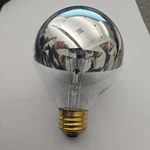 New** Satco S3860 120v Medium Base 25-watt G25 Light Bulb, Silver Crown. Fixed Price $3.99.