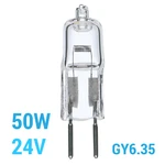 Satco S1987 50w T4 Cl 24v Clear Bulb 2-pin Bi-pin Gy6.35 2900k Warm White. Fixed Price $7.43.