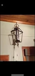 Hanging Light Fixture With Fleur-de-lis Electric. Fixed Price $75.00.