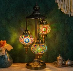 Marrakech Turkish Mosaic Table Lamp 3 Globe Bronze Base 23". Fixed Price $99.99.