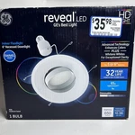 Ge Reveal Led 6in Recessed Downlight 65w Replacement Dimmable Swivel 650lm. Fixed Price $12.99.
