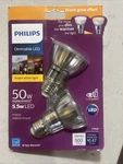 New Philips 50w Equiv Dimmable Led Flood Light Bulb Bright White 2-pk Worn Packs. Fixed Price $20.33.