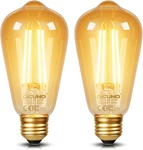 E26 Edison Bulbs 60w, 2200k Amber Warm, 6w Led Bulb St64, Glass, Vi. Fixed Price $20.99.