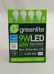 Greenlite Led 4 Pack 9w 60w Equivalent Light Bulbs 800 Lumens. Fixed Price $9.95.