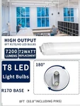 Jesled R17d/ho 8ft Led Bulbs, Rotate Tube Light Bulb 8 Foot, 5000k Daylight 72w,. Fixed Price $30.00.