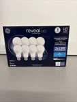 (8 Bulbs) Ge Led Hd+ Light Reveal60w A19 White 610 Lumens Dimmable. Fixed Price $23.95.