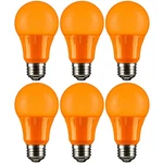Sunlite Led Colored A19 3w Light Bulbs With Medium (e26) Base (6 Pack) Orange. Fixed Price $27.99.