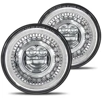 Hwstar Pair New 1000% Bright Anti-glare 7 Inch Halo Led Headlight Round Compa.... Fixed Price $312.99.