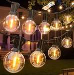 Led String Lights - Gluroo 120ft (60 X 2pc) G40 Bulbs, Waterproof Dimmable Globe. Fixed Price $34.99.