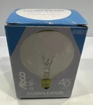 Abco 40w Complexion Light Bulb G-16 1/2 Clear # 03823 Candelabra Base - Qty 1. Fixed Price $6.96.