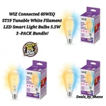 Wiz Connected 60w St19 Tunable White Filament Led Smart Light Bulbs -3 Pk. Fixed Price $26.88.