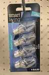 4 Clear Night Light Bulbs (4 Watts) // Smart Living Candelabra Base. Fixed Price $11.99.